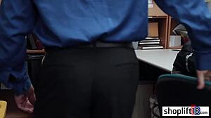 petite teen brunette caught spying office fucked hard by cop