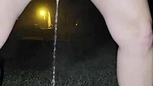 Peeing Outside Cold Night Wet Pussy