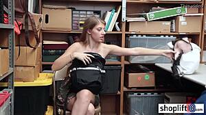 petite teen brunette caught spying office fucked hard by cop