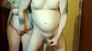 Blindfolded girlfriend Kelly humiliates naked me on cam to big cumshot