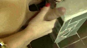 Foxy Blonde Shemale Hottie Strokes Her Schlong Hard