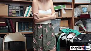 petite teen brunette caught spying office fucked hard by cop