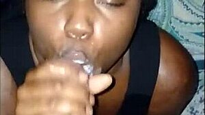 he unloads cum on her lips but she sucks every drop more sloppy!