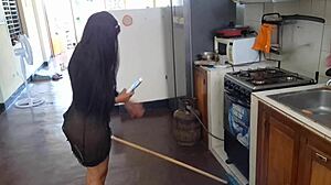 Hey, check this leaked vid of mexican influencer kitchen broom fuck!