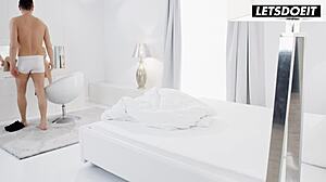 skinny girlfriend craves her man's monster cock deep in her tight pussy spooning sensual moans