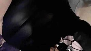 Sexy Skinny Latina Smokes in Lingerie First Time