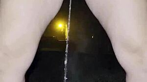 Peeing Outside Cold Night Wet Pussy