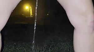 Peeing Outside Cold Night Wet Pussy