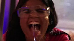 busty milf warden spanks two kinky lesbian teens