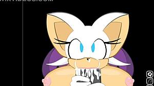 Rouge打断Shadow猛吸巨屌