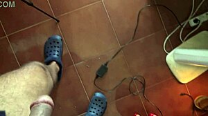 pervy stepmom shows stepson her hairy pussy piss up close 😈💦