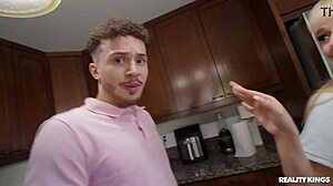 Pov closet perv chokes blonde deepthroat gags her till cumshot on tits