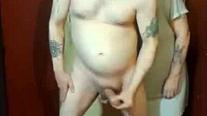 Blindfolded girlfriend Kelly humiliates naked me on cam to big cumshot