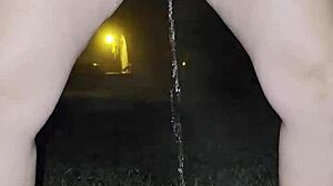 Peeing Outside Cold Night Wet Pussy