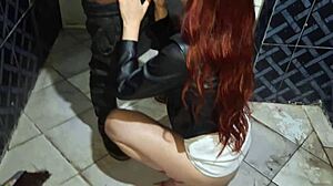 Wife boldly fucks stranger in dirty bar bathroom