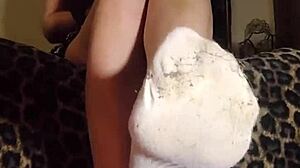 Worship My MistressK's Sweaty Socks And Bare Feet Now
