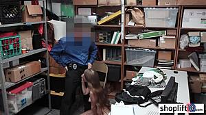 petite teen brunette caught spying office fucked hard by cop