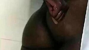 milf's perfect ebony ass shakes in shower begging for wet worship worship