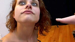 ginger luna parish and blonde sassy coed lick shaved twats and rub clits together?