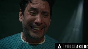 Hey nurse, wanna suck these three tits while patient drills your throat?