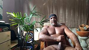 Brazilian Bear Kojac Jerks Huge Cock Solo Handjob