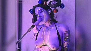 Cum-Filled Devil Cosplay Slave Moans Through Passionate Blowjobs and Vibrator Orgasms
