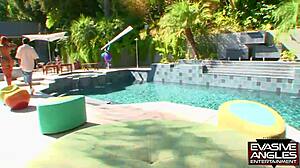 cleo spreads fishnets rides dick big ass cumshot