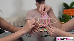 hey stepbro easter surprise from petite stepsis and asian bestie tagteam blowjob threesome