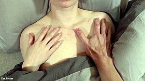 pov watch me rub your cum all over my hot natural tits