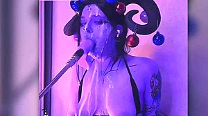 Cum-Filled Devil Cosplay Slave Moans Through Passionate Blowjobs and Vibrator Orgasms