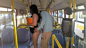Student fucked rough in public bus by huge cock