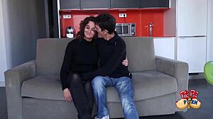 Amateur Mature Brunette Couple Tries Homemade Casting Interview for Porn Debut