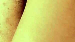 Sweet hairy Asian brunette rides fat cock uncensored