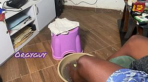 Naughty Couple Spreads Juicy Pussy During Nail Play