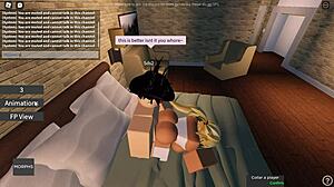 Roblox slut chokes on monster cock then rides hard!
