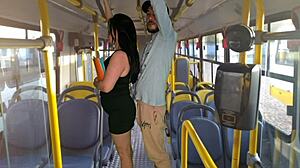 Student fucked rough in public bus by huge cock