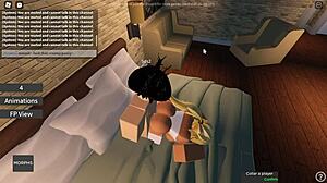 Roblox slut chokes on monster cock then rides hard!