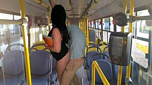 Student fucked rough in public bus by huge cock