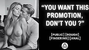 boss fucks hot employee in office for promotion... real amateur creampie action