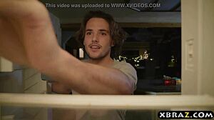 Stepmom Squirts Wildly on Stepson's Cock Christmas Eve