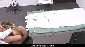 shy young blonde nurse's innocent pussy tempts doctor during hospital exam