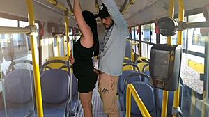 Student fucked rough in public bus by huge cock