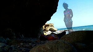 black mama gets fucked hard right on the beach with big tits bouncing