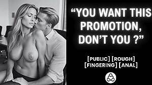 boss fucks hot employee in office for promotion... real amateur creampie action