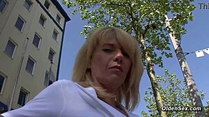 german blonde milf masturbates casting couch