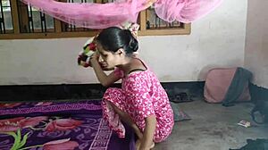 curvy indian bhabhi screams from delivery lad's bathroom assfucking pounding