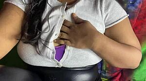 Exotic Indian beauty flashes boobs teases pussy fingering squirt