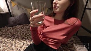 street pickup slut bent over fucked raw in college dorm no condom creampie