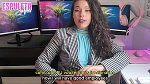 espuletamaia's dirty joi tempts you into her private office punheta