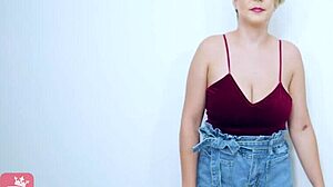 cosplay cutie strips ready for naughty costume fun